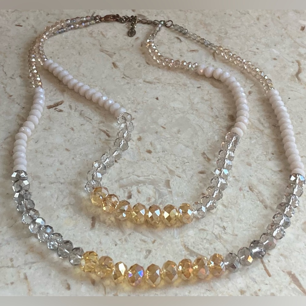 ALI KHAN New York Layered, Multi Colored, Faceted Crystal Bead Necklace